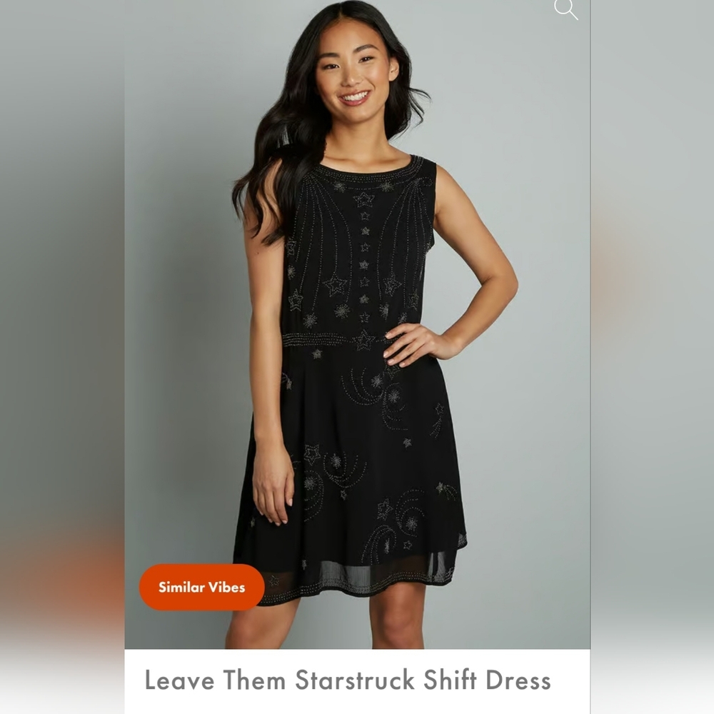 Modcloth Black Starstruck Shift Dress